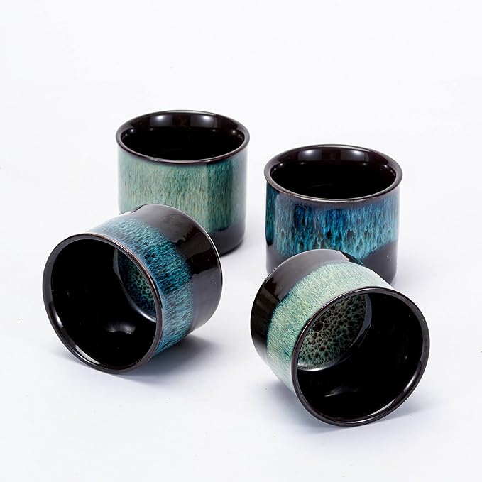 Espresso Cups Set of 2, Ceramic Espresso Cups, Expresso Shots Cups, 2.5oz Tea Cups, Demitasse Cups (2, full magic)