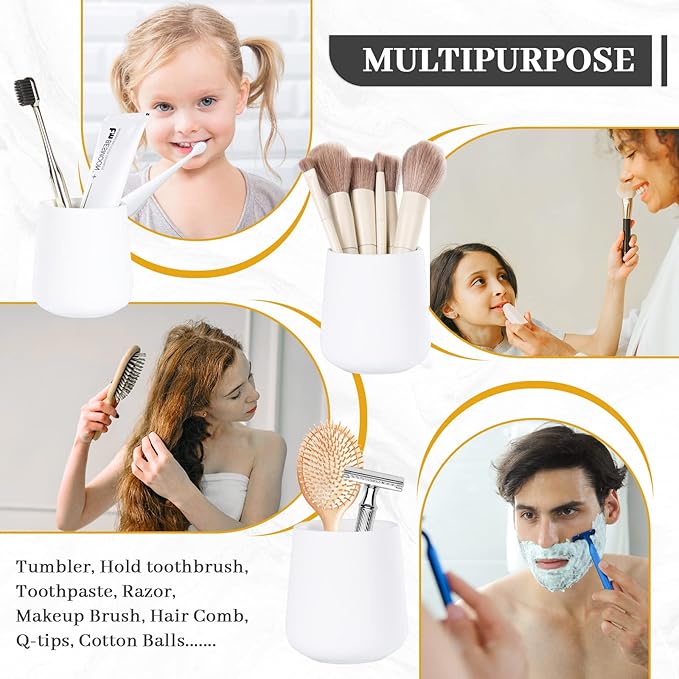 BosilunLife Bathroom Accessories Set 3 pcs (White-Liquid)