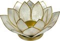White Capiz Shell Lotus Flower Small Tealight Decorative Candle Holder Home Decor