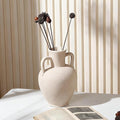 Ceramic Vase Rustic White for Farmhouse, Table Decorative Vase for Home Decor, Nordic Vase for Ofice Hotel Living Room, Shelf, Tabletop Décor (Large 02)