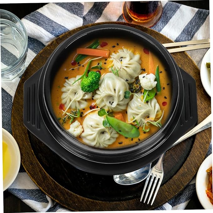 PRETYZOOM Korean Stone Pot Chinese Pot Casserole Ceramic Cooking Heat Insulated Tray