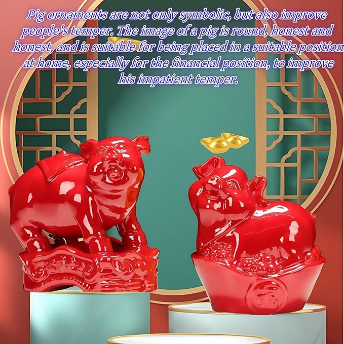 Chinese Style Sculpture Ceramic Sculpture Cute Golden Pig Home Living Room Tv Cabinet Decoration Ornaments Ingot Yellow