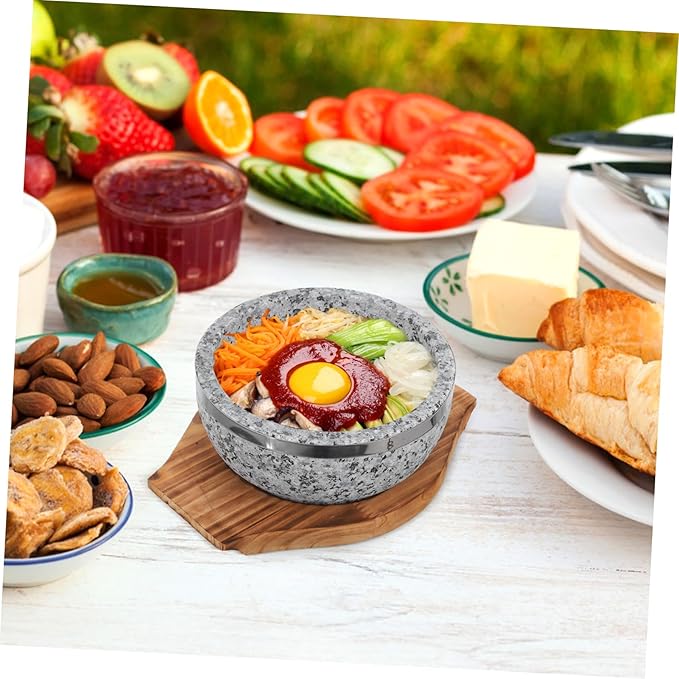 Korean Stone Pot Stone Bowl Bibimbap Supply Kitchen Food Bowl Daily Use Bibimbap Reusable Serving Korean