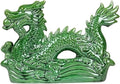 Statue Crafts Ceramic Zodiac Dragon Sculpture Asian Feng Shui Ornaments Symbolize Power and Nobility Green