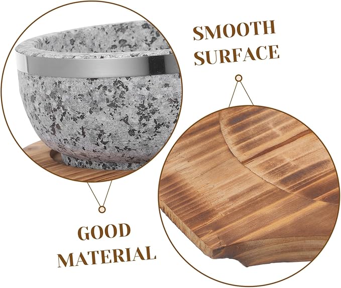 Korean Pot Stone Bowl Heat Retaining Bowl Bibimbap Tray Korean Cuisine Wood Base