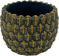 Napco Rustic 3-Inch Concrete Pine Cone Planter Textured Indoor/Outdoor Pot for Succulents, Herbs & Small Plants - Woodland & Cabin Decor
