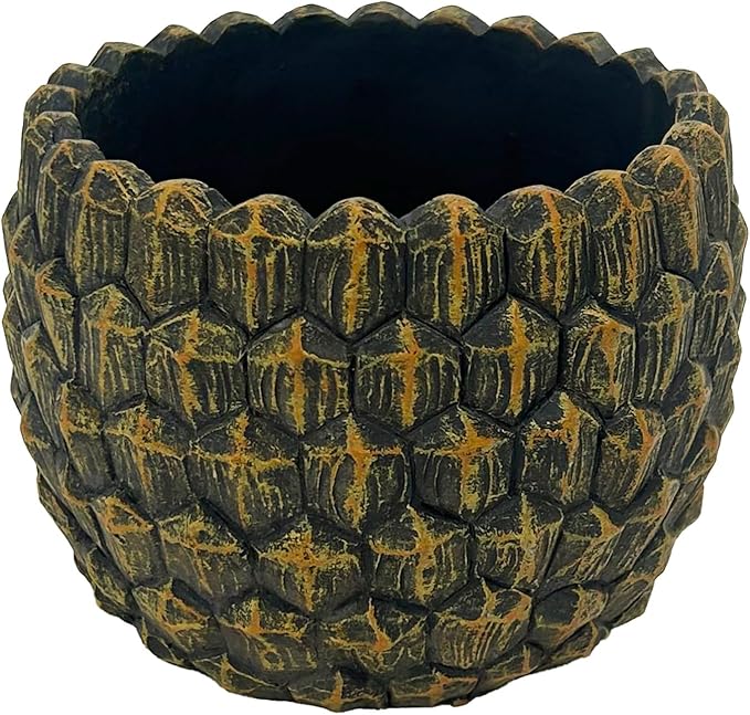 Napco Rustic 3-Inch Concrete Pine Cone Planter Textured Indoor/Outdoor Pot for Succulents, Herbs & Small Plants - Woodland & Cabin Decor