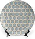 Sage Green Mid Century Geometric Plates Ceramic of 6", 7", 8", 10", Personalized Christmas Design Chinese Plates, Custom Gifts, Farmhouse Display Decorations Festival, with Vertical Stand