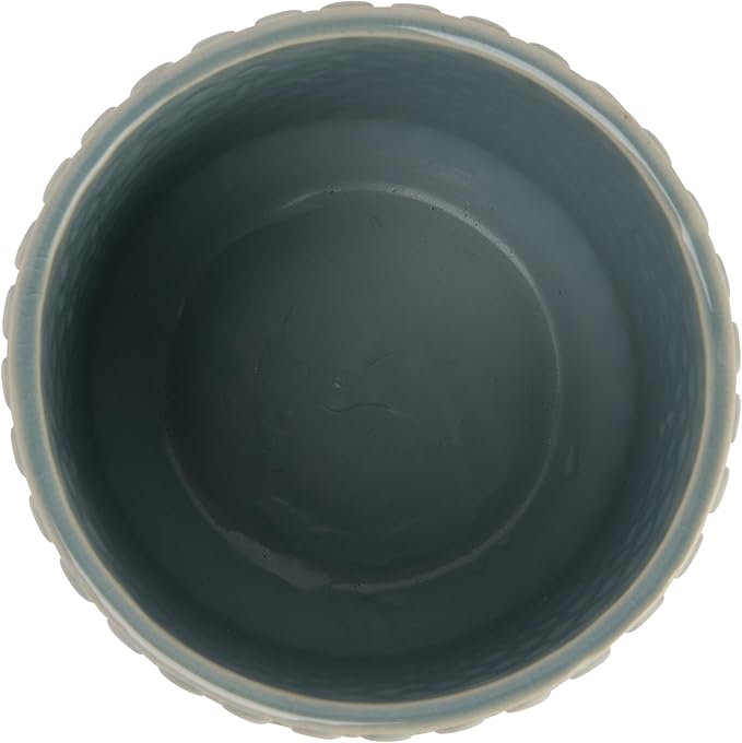 Bloomingville Sky Blue & Cream Stoneware Pot with Crackle Finish