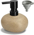 300ml 10oz Ceramic Hand Soap Dispenser, Refillable Modern Pump Dispenser for Hand and Dish Wash, Heavy & Sturdy Liquid Soap Dispenser for Kitchen Countertop and Bathroom (Brown)