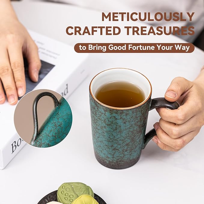 Premium Ceramic Coffee Mug 11oz – Unique Handmade Style Mug for Office & Home, Microwave Dishwasher Safe, Artistic Gift Coffee Cup for Yourself or Friends