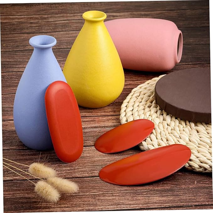 TOPPERFUN 2sets Mud Rib Sculptural Clay Tool for Clay Artists Pottery Ribs for Sculpting Smoothing and Shaping Comfortable Kidney Shape Design Red