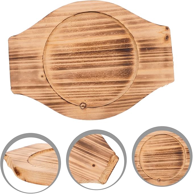 Luxshiny Wooden Stone Bowl Mat Sturdy Casserole Holder for Korean Soup Pots Inner Diameter Kitchen Accessory to Prevent Scalding and Protect for Home Dining and
