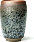Porcelain Coffee Mug 12 oz, Brilliant Floral Glaze Jianzhan Tenmoku Tea Cup, Handmade Cylindrical Ceramic Mug with no Handles for Coffee, Beer and Tea (Hundred Flowers Glaze)