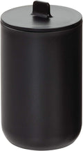 iDesign Cade Canister Bathroom Storage Jar with Lid for Bathroom, Vanity, Desk, Countertop, 3.14" x 3.14" x 5.09", Matte Black