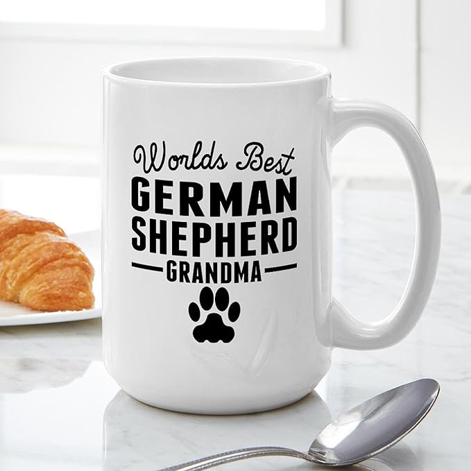 CafePress Worlds Best German Shepherd Grandma Mugs 15 oz (444 ml) Ceramic Coffee Mug