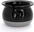 Milltown Merchants Black Ceramic Yarn Bowl - Knitting Accessories - Artisan Ball Holder for Knitting, Crochet, and Storage