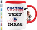 Custom Coffee Mug with Photo, Text, or Logo | Personalized Ceramic Mug 11oz | Customizable Gift for Men, Women | Unique Gift for Birthdays, Holidays, Christmas | White - Red