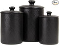 10 Strawberry Street Marquis 3 Piece Canister Set, Matte Black