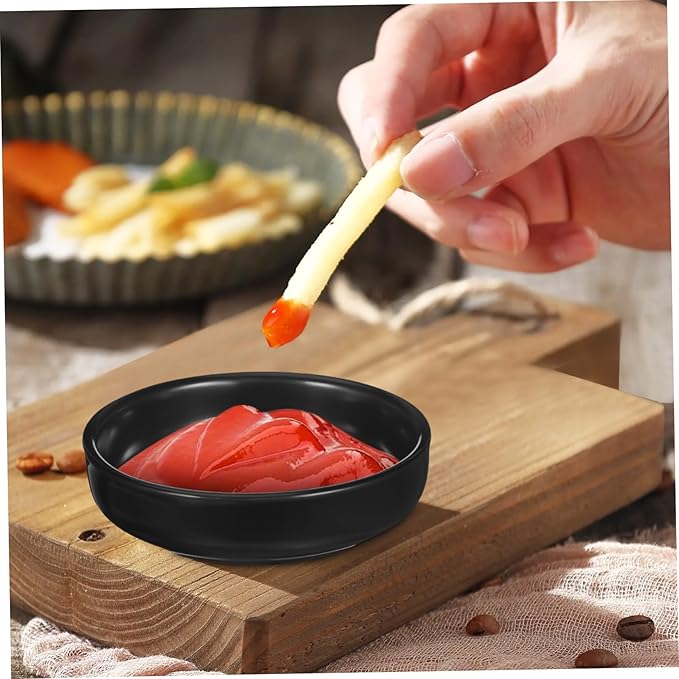 IMIKEYA 6-piece Japanese Ceramic Sauce Dishes Porcelain Snack Plates Smooth Finish for Sushi and Dips