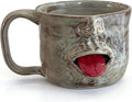 Handmade Face-Shaped Ceramic Mug, Sculptural Coffee Cup with Tongue, Artistic Sculptural Facial Cup, Funky Novelty Handmade Cup for Office And Home, Gag Gifts for Friends.