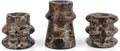 Vixdonos Marble Candle Holder Set of 3 Taper Candle Candlestick Mantle Candle Stand for Home Decor,Wedding,Party and Table Centerpieces(Brown)