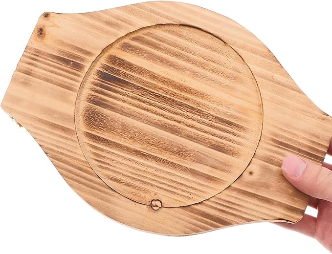 2pcs Korean Stone Bowl Trivet Wooden Trivets for Hot Dishes Hot Pot Base Wood Serving Tray Casserole Ceramic Pot Mat Cup Coasters for Home Restaurant Cooking Soup & Food (Inner Circle: 15.5cm)