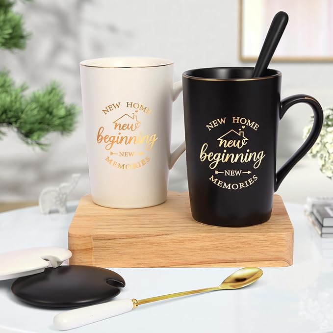 Housewarming Gift New Home, First Home Gifts, New Beginning New Memories Coffee Mug Set, House Warming Gifts, 14 Oz