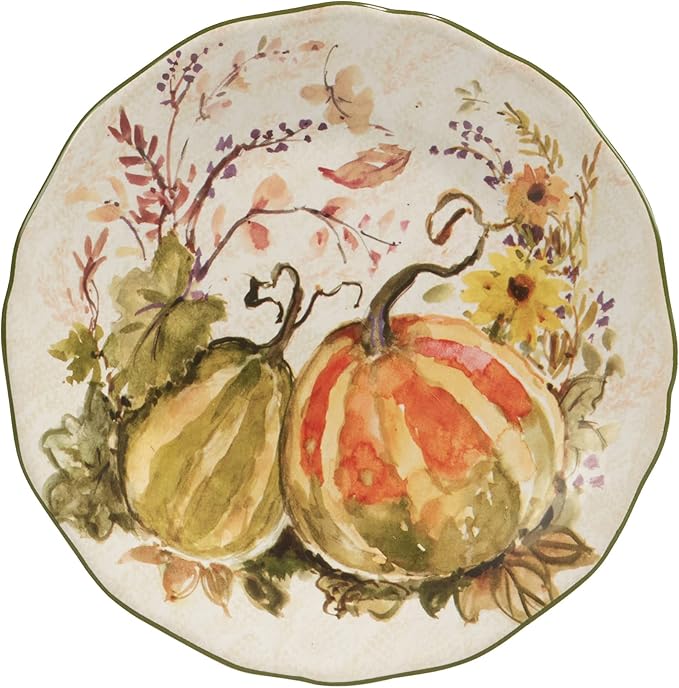 Certified International Harvest Morning Salad/Dessert Plates, Multicolor, Medium Set of 4,(Pack of 3)