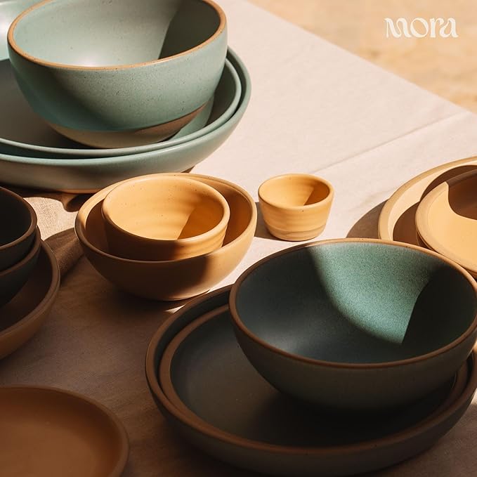 Mora Nano Ramekins Set of 4, 2oz Ceramic Pottery Sauce Cups - Microwave, Oven and Dishwasher Safe - Merrigold