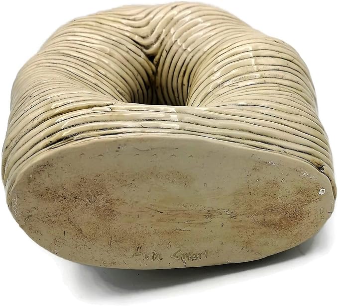 Large Modern Ceramic Sculpture Hollow Shaped Handmade Stoneware Contemporary Art Textured For Table Or Floor 29cm/11in