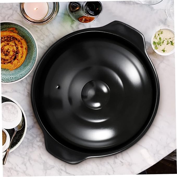 ABOOFAN Kitchen Ceramic Pot for Stewing High-temp Resistant Casserole for Home Cooking Ergonomic Design for Safe Handling for Soup and Rice Dishes Servings