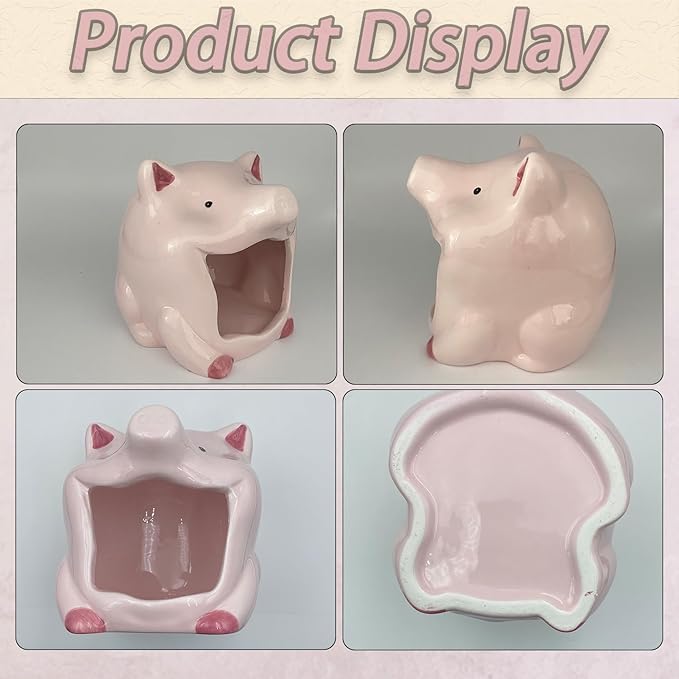 Pig Shaped Candy Bowl,Candy Servers Bowl, Cute Pig Jewelry Dish, Funny Ceramic Box Tray for Snacks Holder Holiday Ornament, 1 Piece