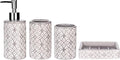 Groovy Bathroom Accessories Set - Complete Bath Accessory Sets Includes Soap Dispenser, Toothbrush Holder, Tumbler, Soap Dish,