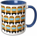 3dRose School Bus 11oz Two-Tone Blue Mug