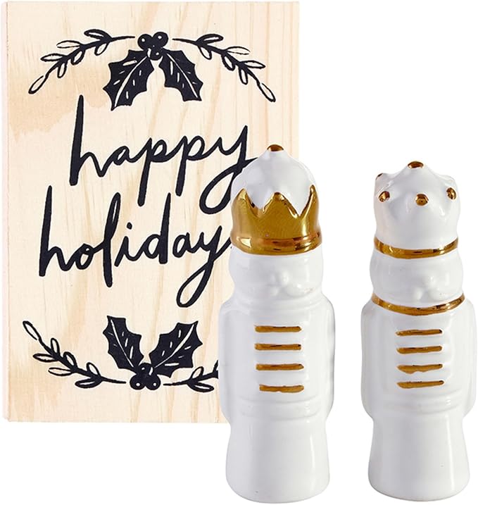Santa Barbara Design Studio Christmas Figurines - Ceramic Holiday Figures in Keepsake Display Box, Set of 2, Nutcrackers
