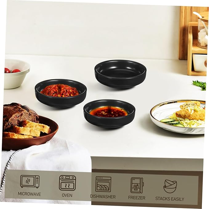 6 Piece Japanese Ceramic Dipping Plates Set Appetizer Sushi Sauce Dishes Porcelain Snack Plates Chinese Style Seasoning Dishes Easy Clean