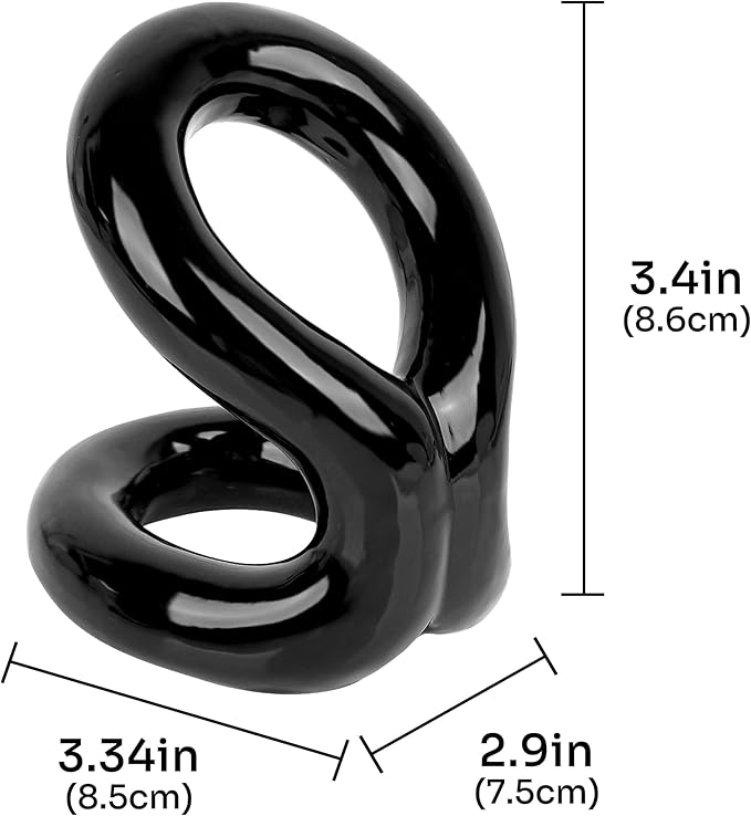 Toothbrush Holder, Knot-Shaped Minimalist Toothbrush Storage, Ceramic Stylish Toothbrush Organizer, Decorative Stand for Bathroom Sink and Countertop (Black)
