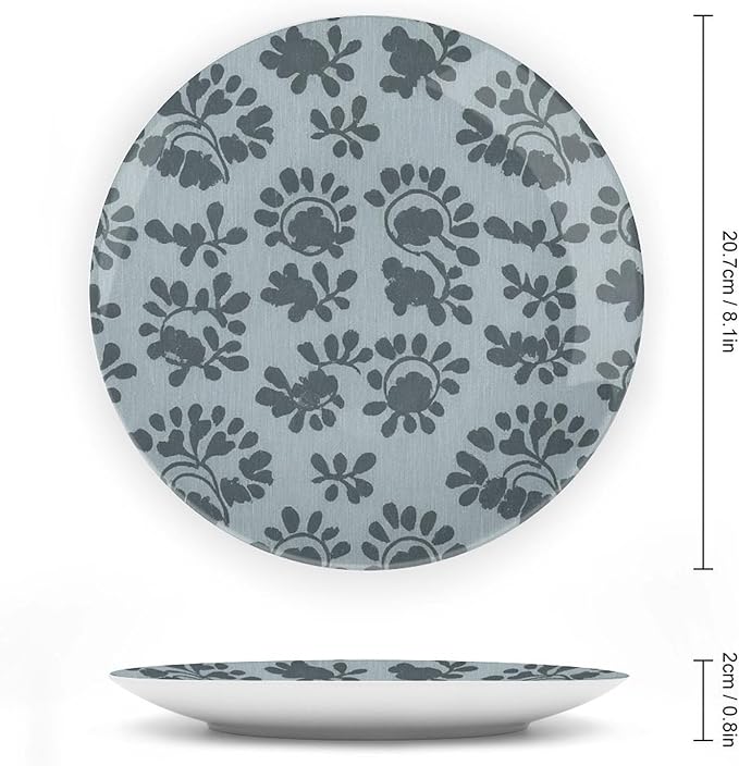 Home Decorations Decorative Plate, Giant Leaf Chinoiserie Blue Customize Christmas Gifts Wall Hanging Decoration for Festival Art Decoration Household Decor, with Display Stand And Hook Up