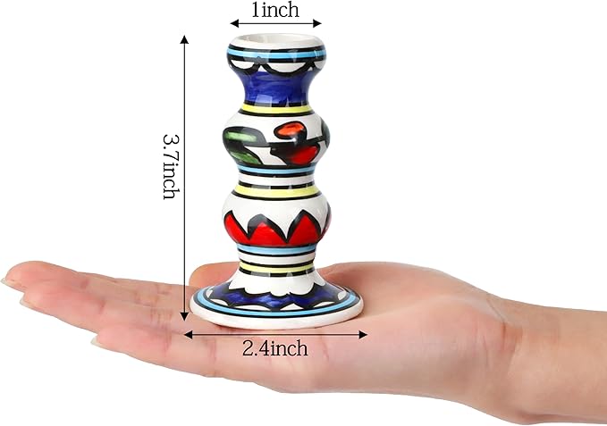 Vixdonos Painted Ceramic Vase Colorful Bud Vase Set of 3 Small Flower Vase Rustic Mini Vases in Bulk for Home Decor, Wedding and Dinner Party(Colorful)