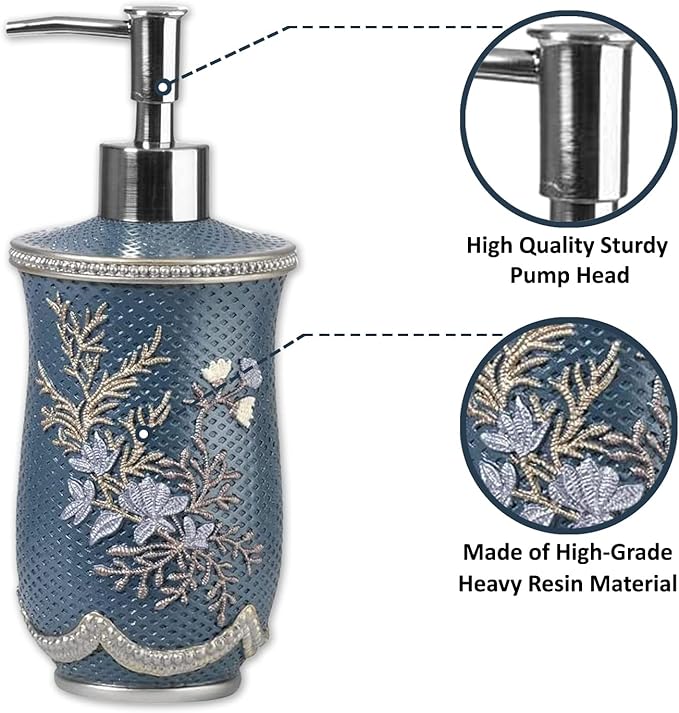 Zahari Home Capri Stylish Soap Dispenser Set - Modern Print Design for Kitchen and Bathroom - Lotion Pump, Dish Soap, Hand Sanitizer, Hand Soap - Cute and Practical