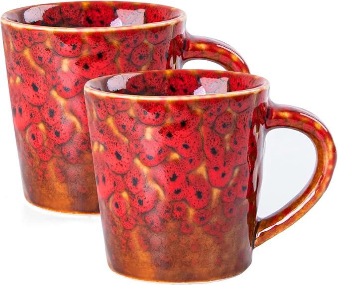 4.2 oz Espresso Cups Set of 2, Ceramic Coffee Mugs Demitasse Cups, Small Espresso Mugs for Shot of Coffee, Tea Cups with Handles, Gift for coffee Lovers