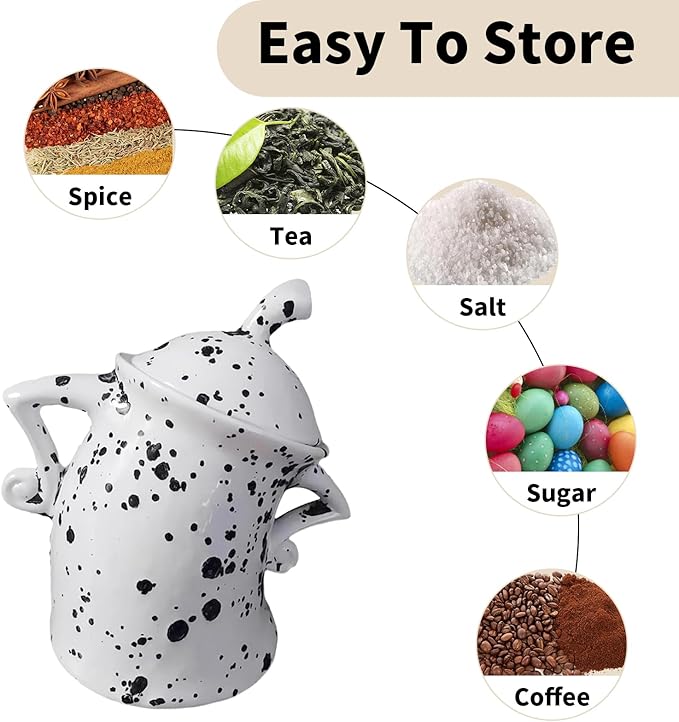 Ceramic Canister with Attitude 28oz, Spice Jars with Airtight Seal Lid for Food Storage, White Decorative Kitchen Container for Coffee Beans, Tea, Sugar, Salts, Spice and More (800ml)