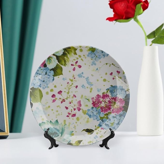 Garden Thibaut Floral Inspired Decorative Plate Decor for Table Kitchen Festival Custom Halloween Idea Gifts Wall Hanging Decoration Including Bracket And Special Hook, Multi Sizes by Choosing