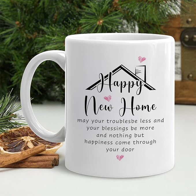 House Warming Gifts New Home Mug, Happy New Home Coffee Cup Ceramic, Housewarming Gifts for Women Men Ceramic Coffee Tea Mug 11 oz