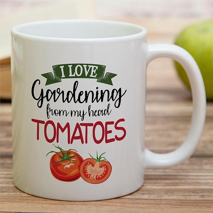 Retreez Funny Gardening Mug - I Love Gardening From My Head Tomatoes To My Toes Gardener Mug - 11 Oz Ceramic Coffee Tea Cup - Sarcasm, Inspirational Birthday Gifts for Plant Lovers, Friends, Coworkers
