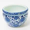 Blue and White Chinoiserie Planter, Blue and White Flower Pot for Indoor Plants, Oriental Pots for Plants, Oriental Porcelain Chinoiserie Pot, Ceramic Asian Planter