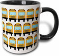 3dRose School Bus 15oz Two-Tone Black Mug