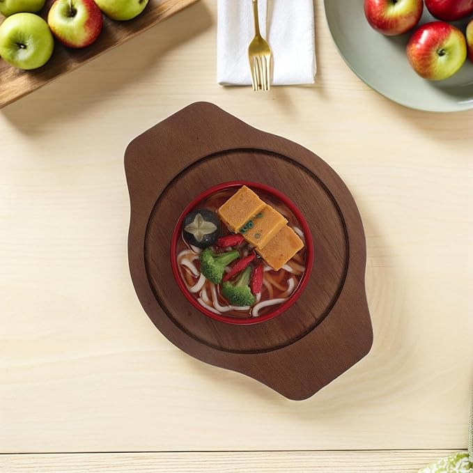Korean Stone Bowl Wood Base: Anti-Scalding Pot Holder Base - Kitchen Counter Trivet Stone Bowl Mats for Bibimbap Casserole Pot Tableware Protection Kitchen