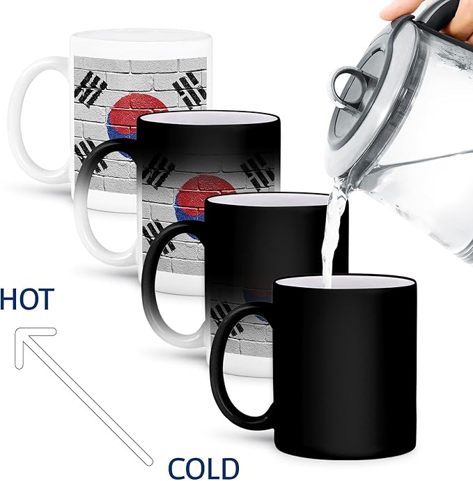 3dRose National flag of South Korea painted onto a brick wall Korean 11oz Magic Transforming Mug
